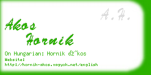 akos hornik business card